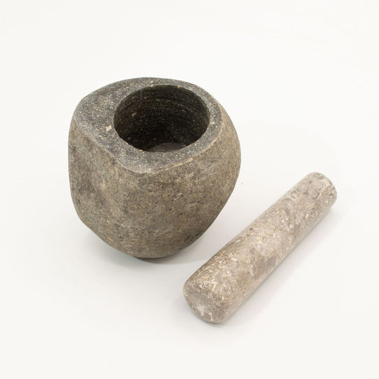 Natural Riverstone Decorative Pestle & Mortar -Medium (aprox 12x8cm)