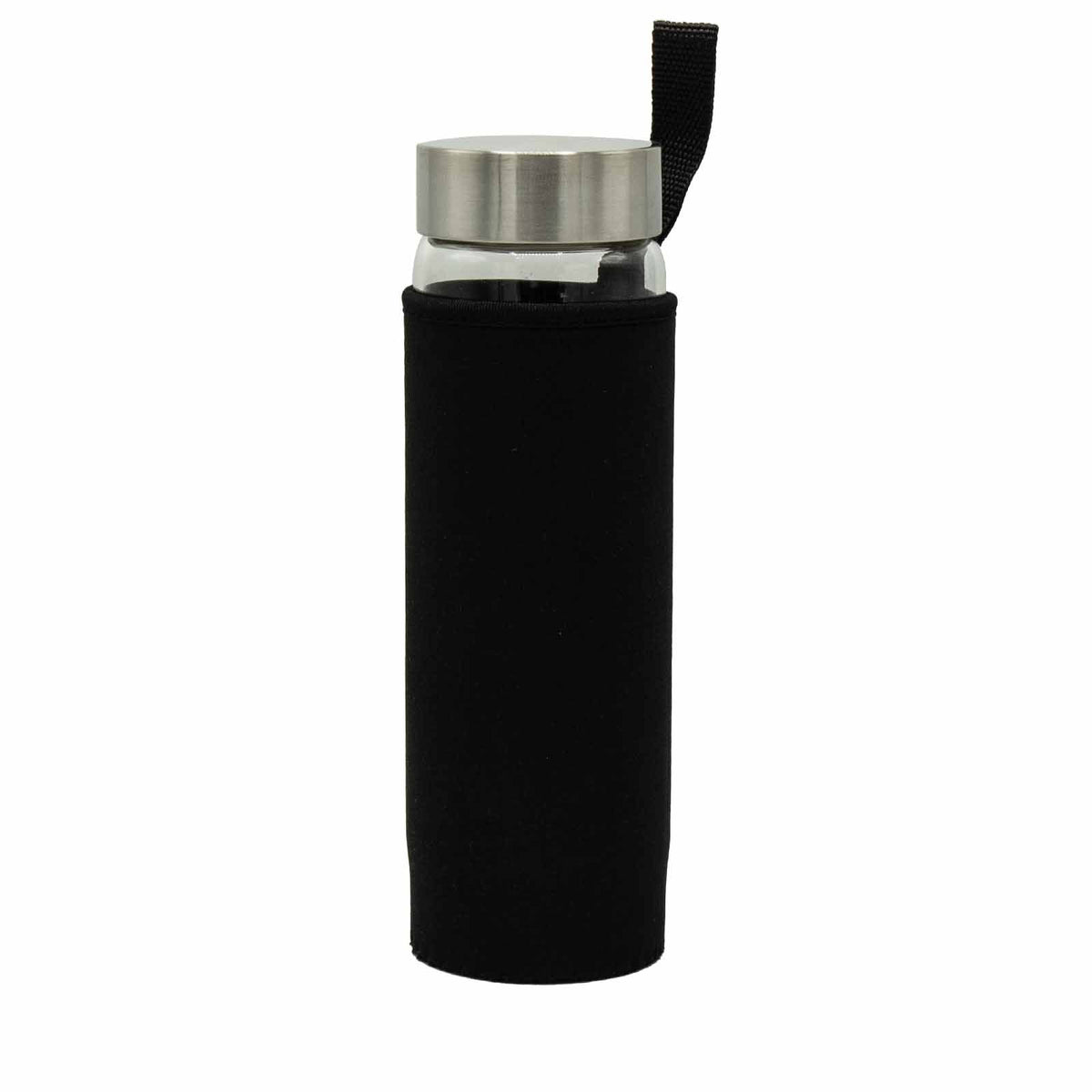 Crystal Infused Glass Water Bottle - Rose Quartz Chips - 500ml