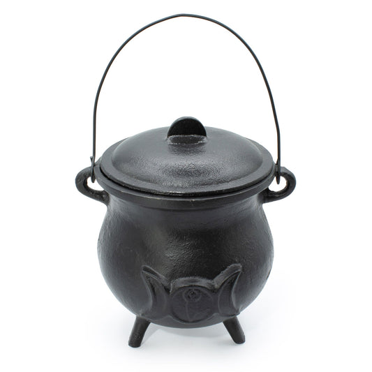 Extra Huge Cast Iron Cauldron with Triple Moon - 23x18cm