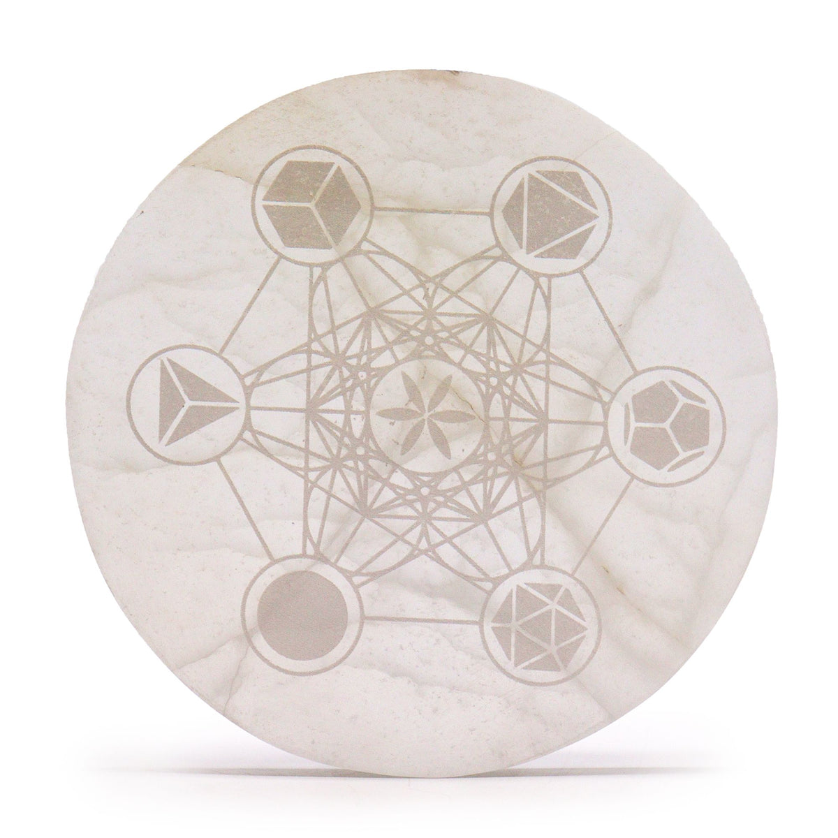 Selenite Charging Plate - Sacred Geometry 18cm