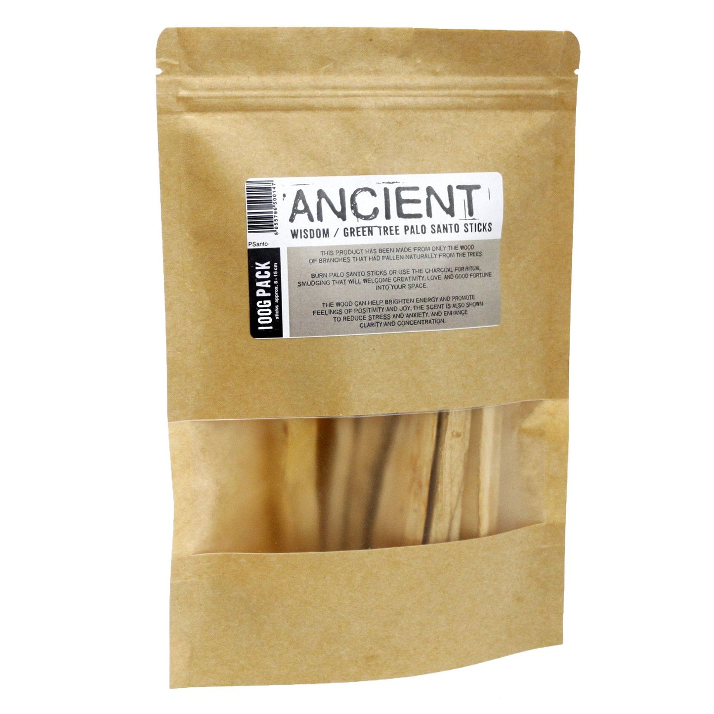 100g Green Tree Palo Santo Sticks resting on dark wood