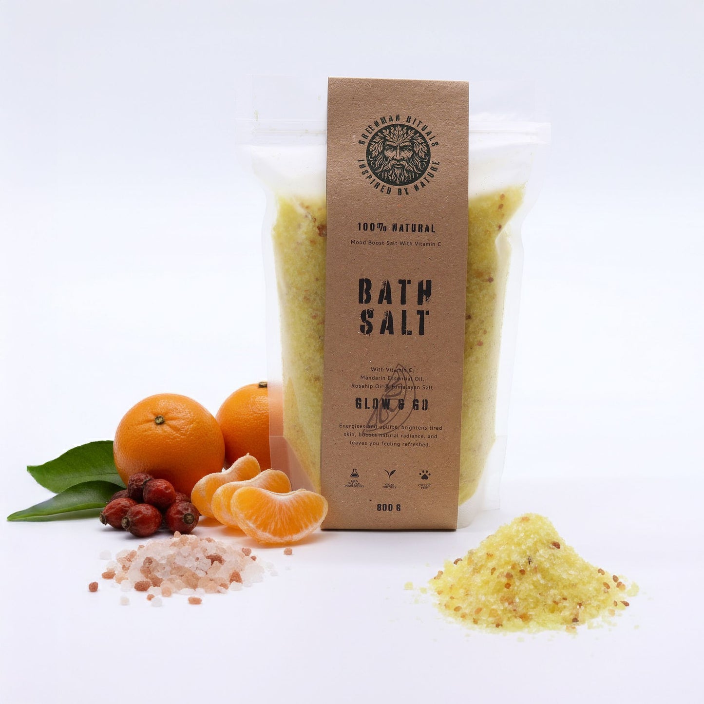 Greenman Rituals Vitamin C & Mandarin Epsom Bath Salt - Glow & Go