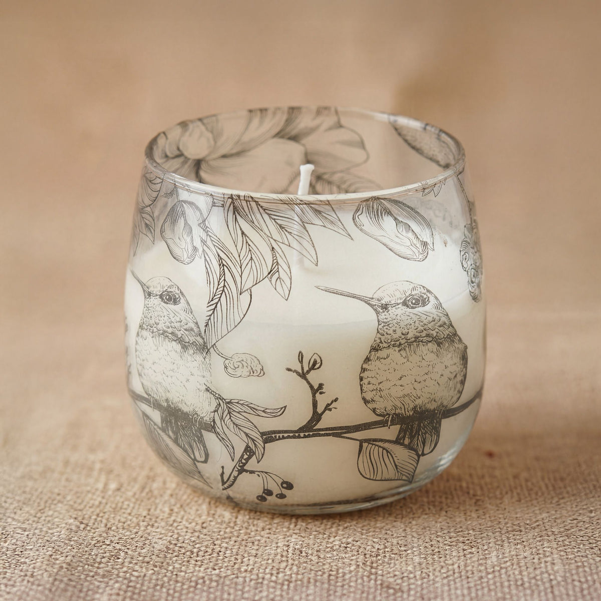 Medium Glass Jar Candle - Drawn by Flame Illustrated Design - 9cm