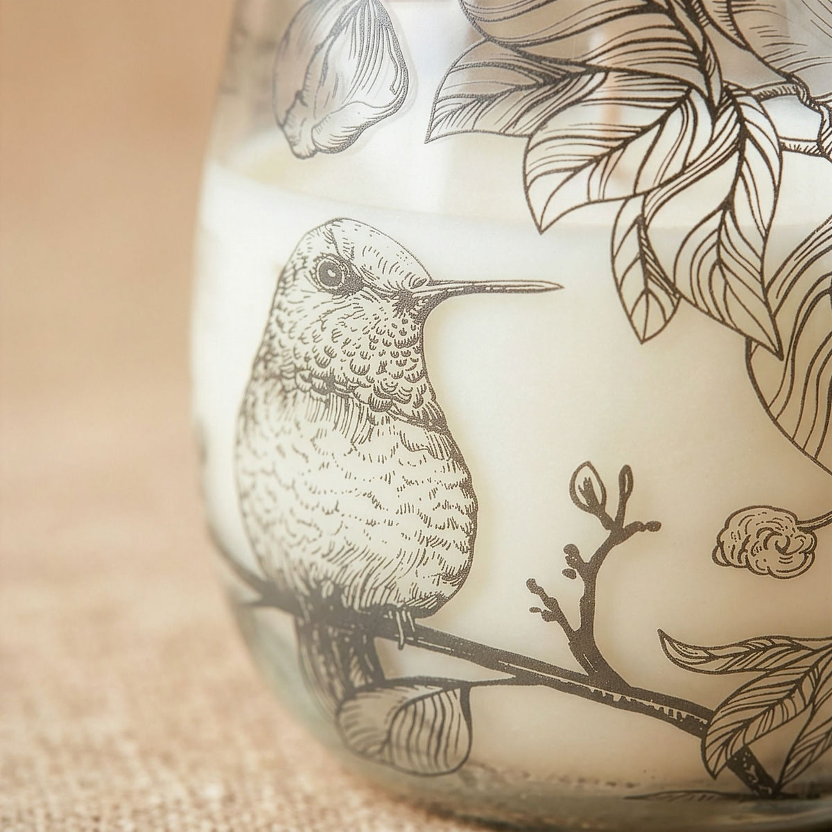 Medium Glass Jar Candle - Drawn by Flame Illustrated Design - 9cm