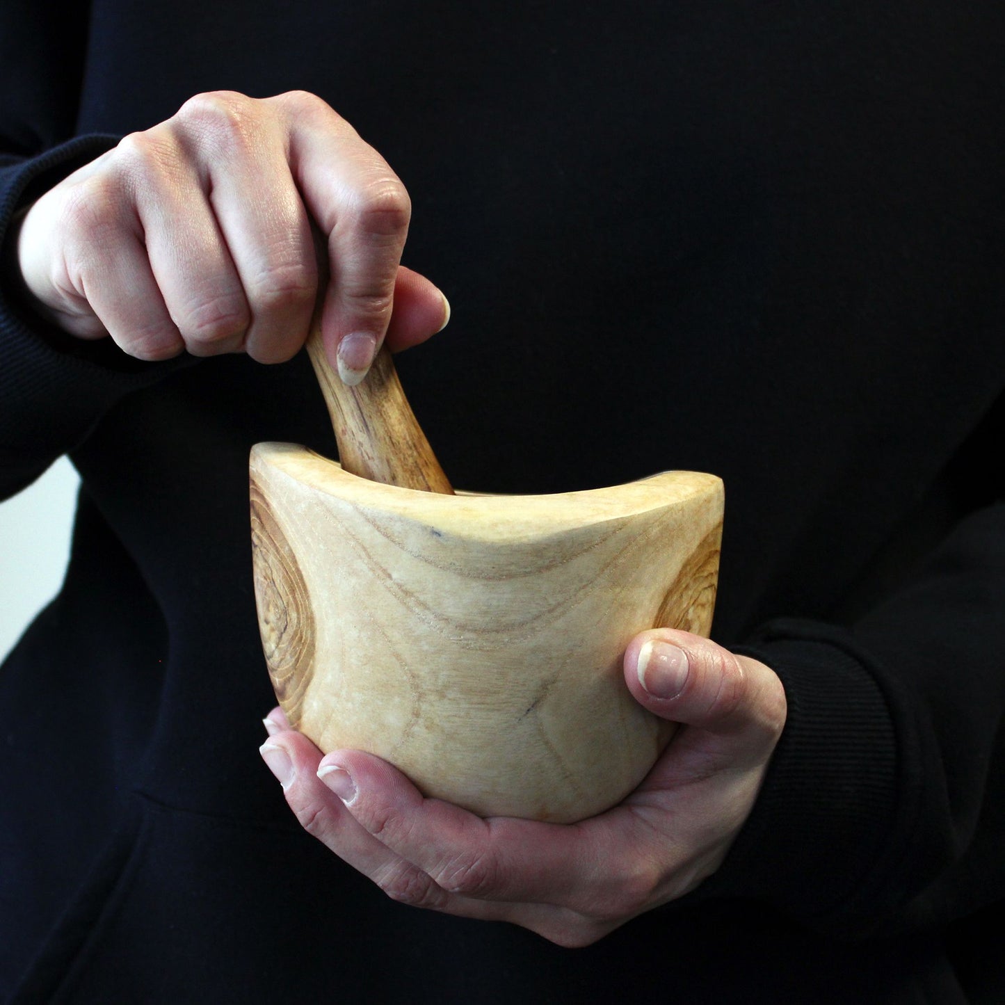 Ergo Teak Pestle & Morter Med