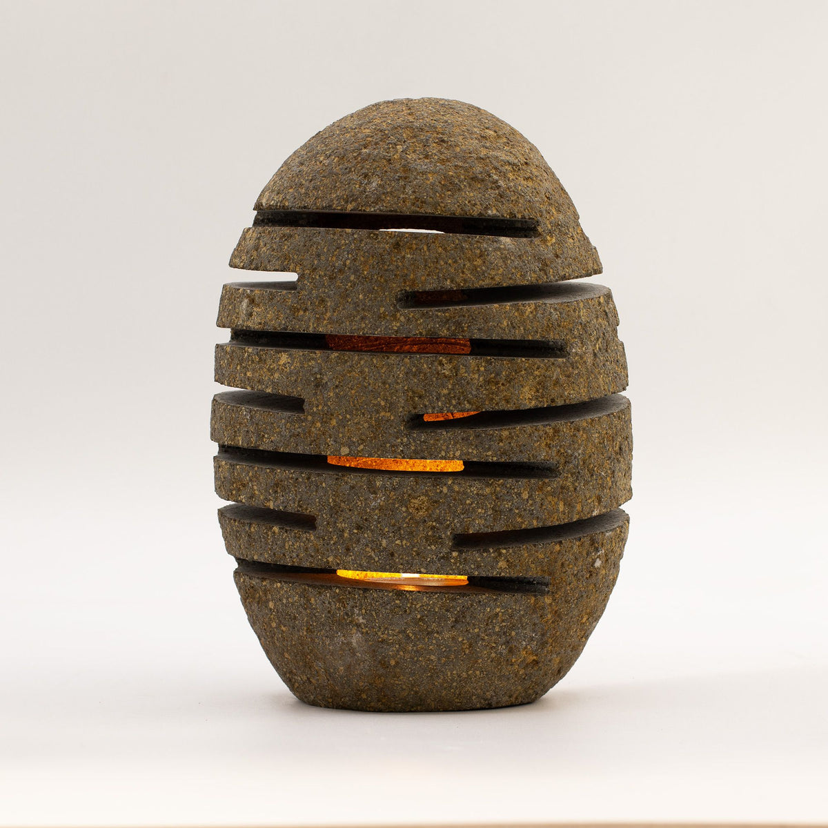 Natural Riverstone Candle Holder - Standing Stone Cut (10x13x22cm)